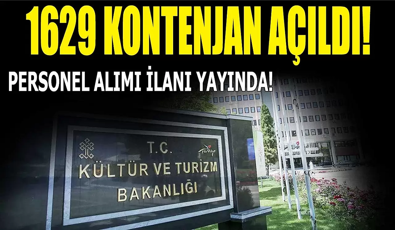 Kültür ve Turizm Bakanlığı 1629 Sözleşmeli Personel Alıyor