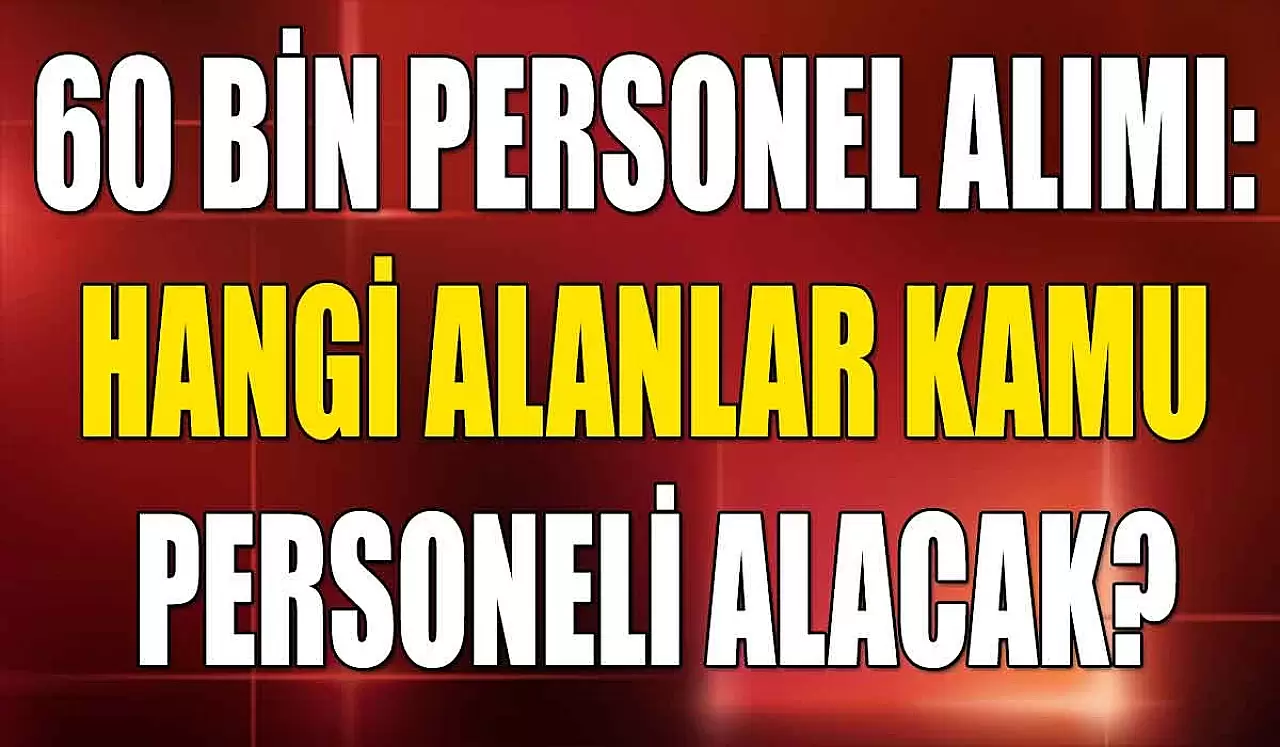 Kamuya 60 Bin Personel Alımı: Hangi Alanlar Kamu Personeli Alacak?