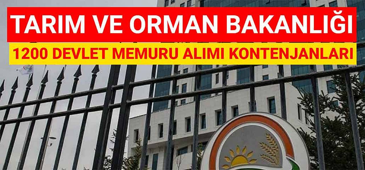 Tarım ve Orman Bakanlığı 1200 Devlet Memuru Alımı Kontenjanları