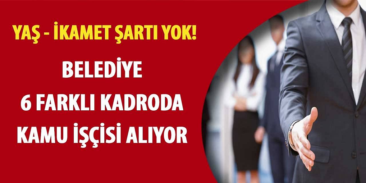 Belediye 6 farklı kadroda kamu işçisi alımı yapacak!