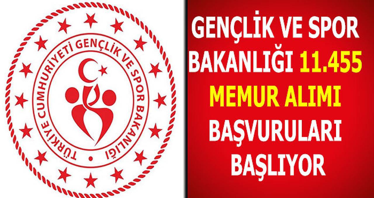 Gençlik ve Spor Bakanlığı 11.455 Memur Alımı Başvuruları Başlıyor