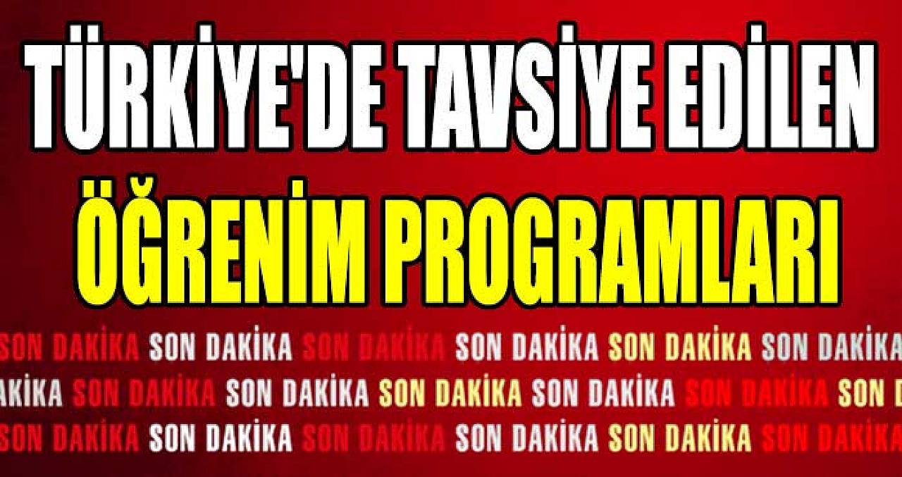 Türkiye'de Tavsiye Edilen Öğrenim Programları