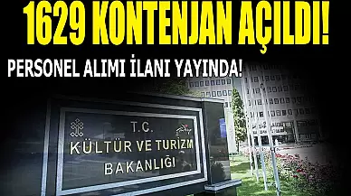 Kültür ve Turizm Bakanlığı 1629 Sözleşmeli Personel Alıyor