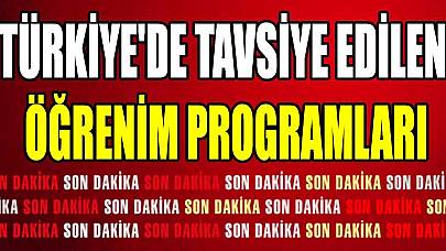 Türkiye'de Tavsiye Edilen Öğrenim Programları